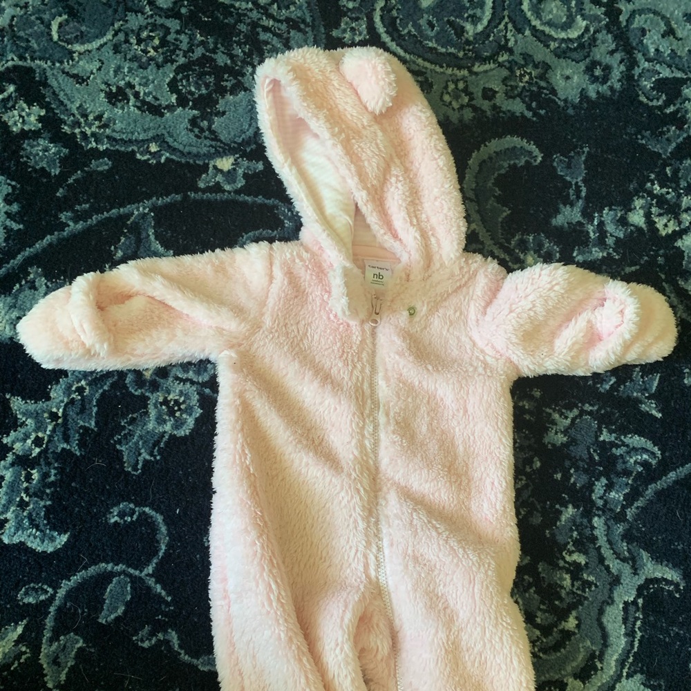 Carters soft snowsuit - light pink